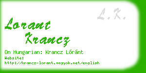 lorant krancz business card