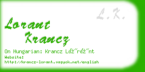 lorant krancz business card